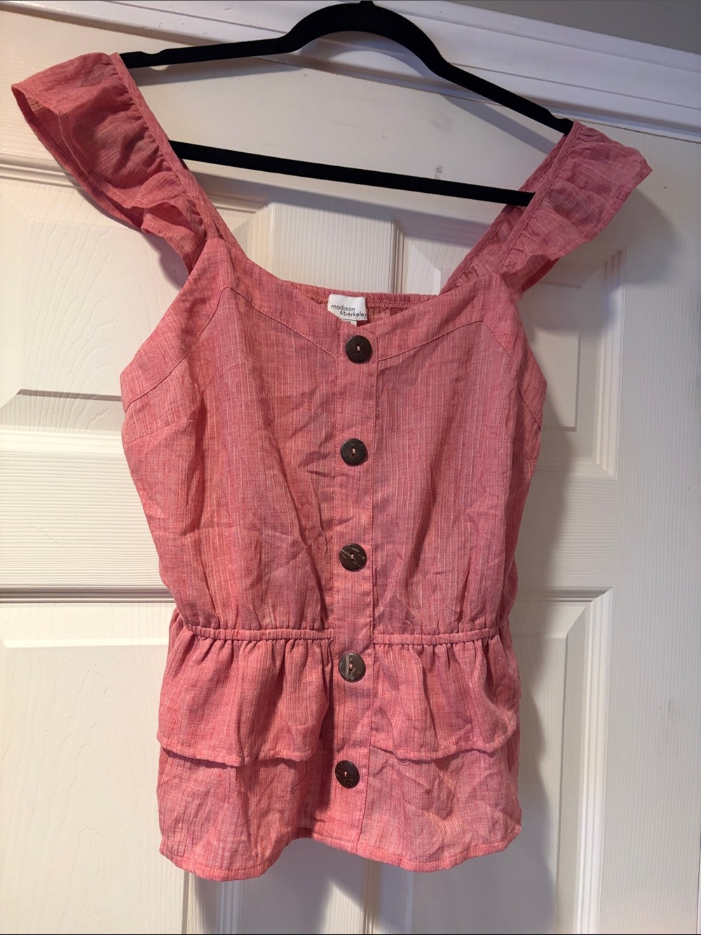NWOT Pink Ruffled Tank Top in Pink M